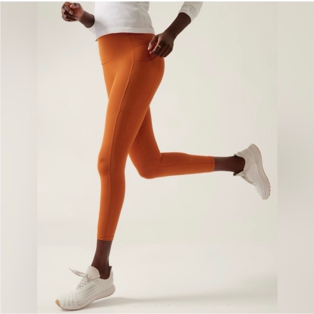 Athleta High-Rise Pocket Leggings in Burnt Orange - Picture 3 of 11